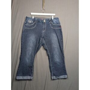 Angels Women's Cropped Jeans Size 16 Blue Denim